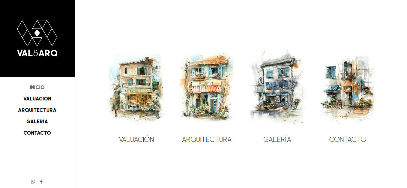 VAL.ARQ logo with watercolor illustrations